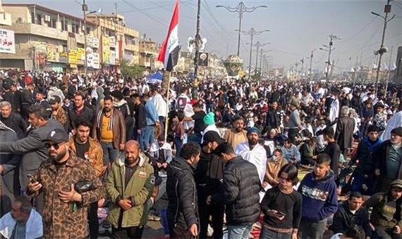 حامیان جریان صدر برای برگزاری نماز جمعه به خیابان‌‌های عراق آمدند